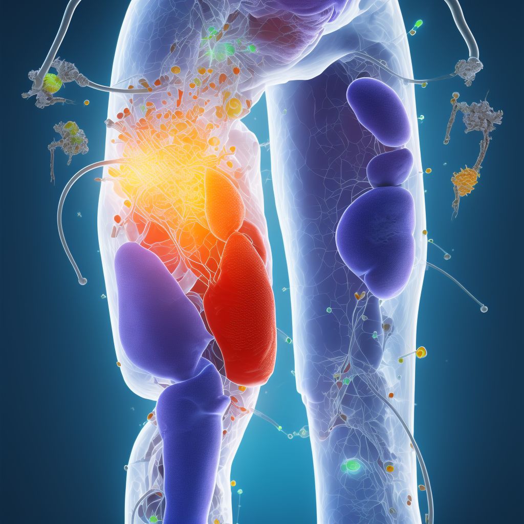 Non-pressure chronic ulcer of other part of right lower leg with unspecified severity digital illustration