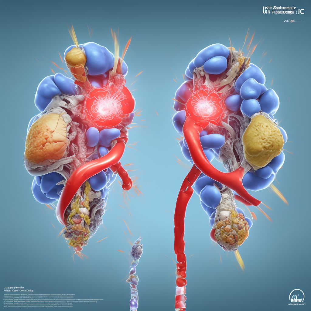 Non-pressure chronic ulcer of other part of left lower leg with muscle involvement without evidence of necrosis digital illustration