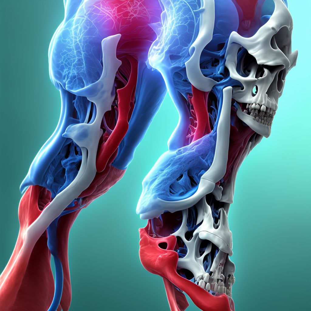 Non-pressure chronic ulcer of unspecified part of unspecified lower leg with bone involvement without evidence of necrosis digital illustration