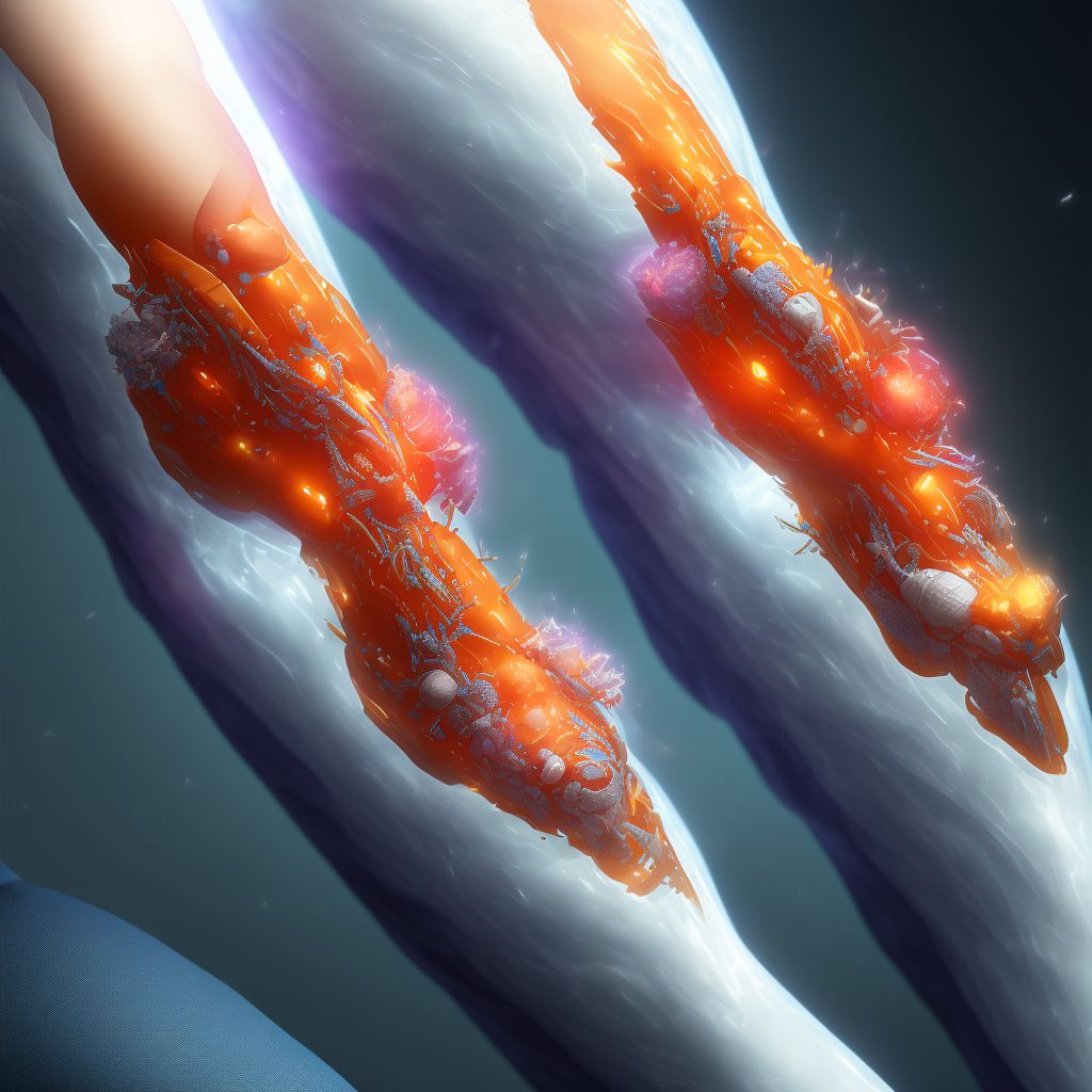 Non-pressure chronic ulcer of unspecified part of right lower leg limited to breakdown of skin digital illustration