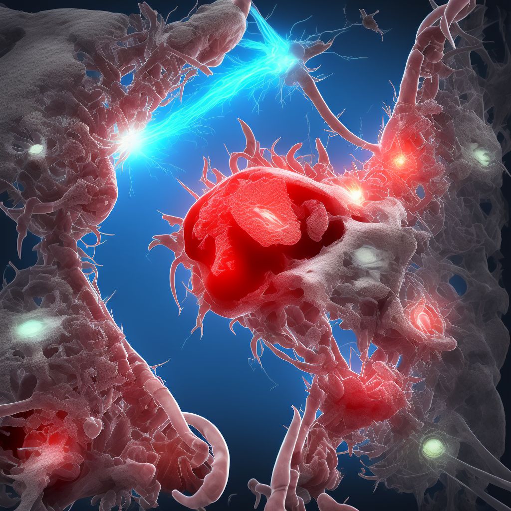 Non-pressure chronic ulcer of unspecified part of left lower leg with muscle involvement without evidence of necrosis digital illustration