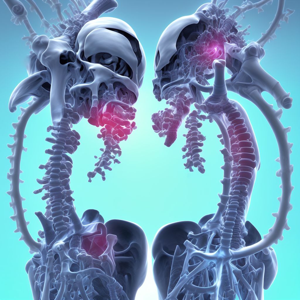 Non-pressure chronic ulcer of buttock with necrosis of bone digital illustration