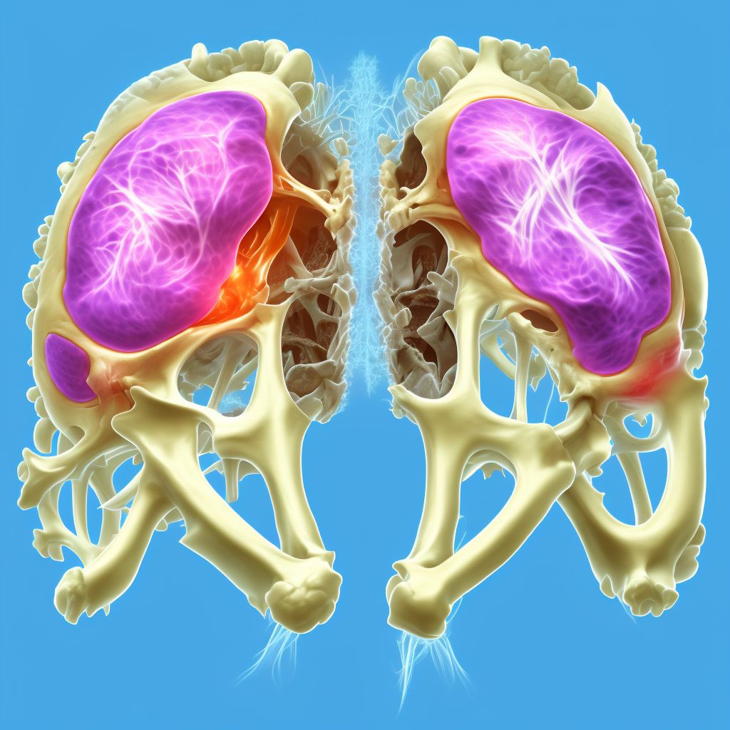 Non-pressure chronic ulcer of buttock with bone involvement without evidence of necrosis digital illustration