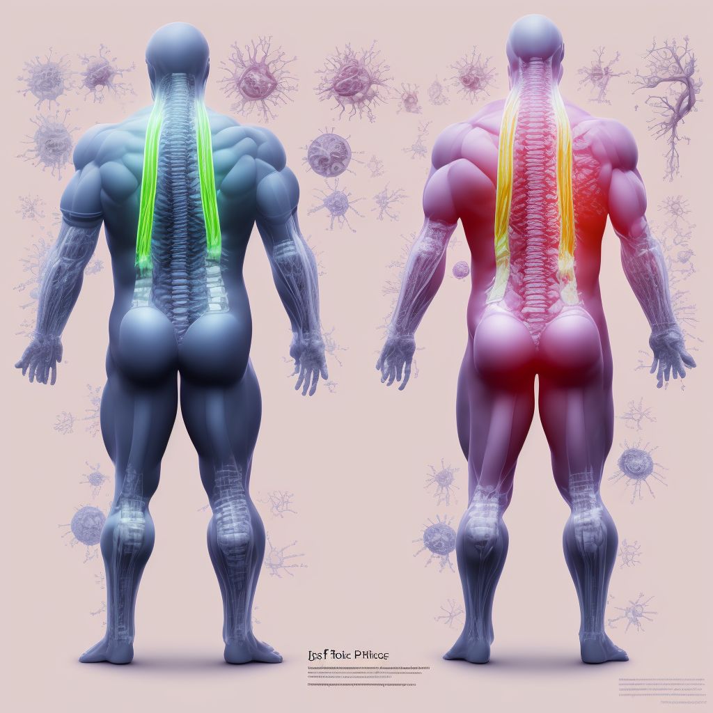 Non-pressure chronic ulcer of back with fat layer exposed digital illustration