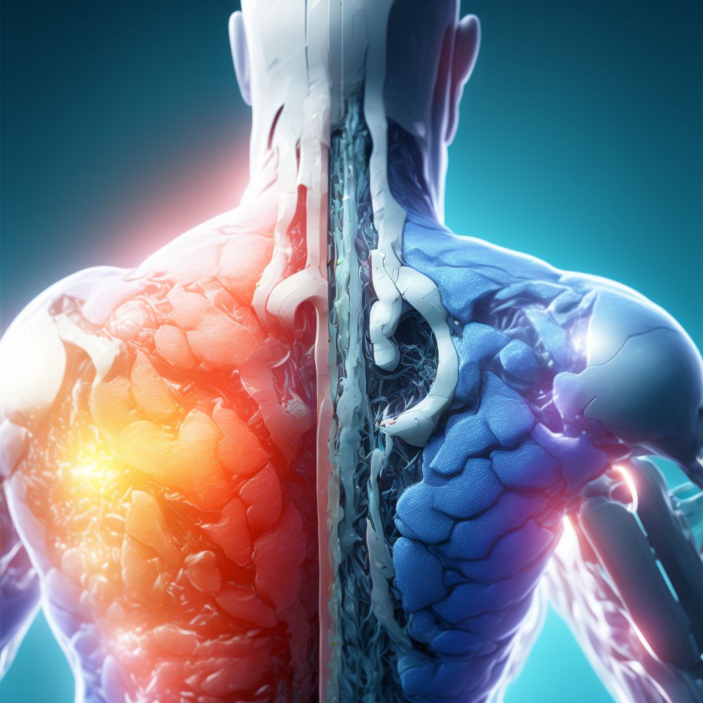 Non-pressure chronic ulcer of back with other specified severity digital illustration