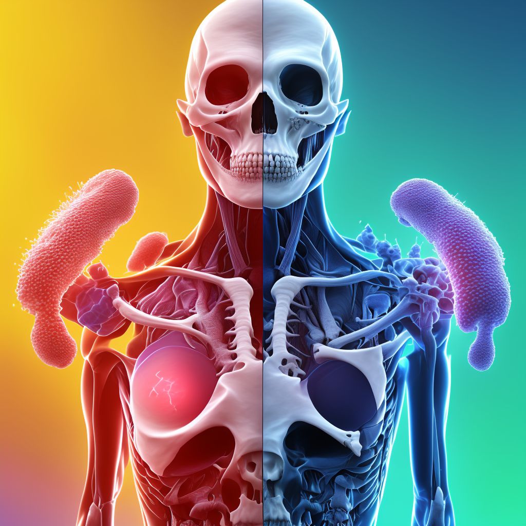 Non-pressure chronic ulcer of skin of other sites with necrosis of bone digital illustration