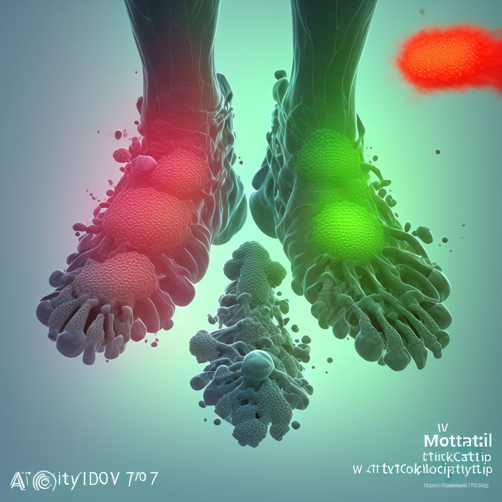 Staphylococcal arthritis, left ankle and foot digital illustration