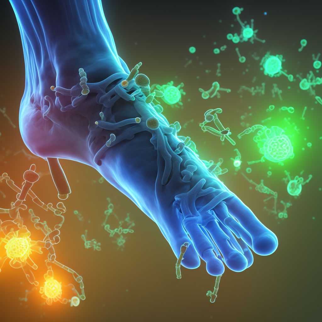 Pneumococcal arthritis, left ankle and foot digital illustration