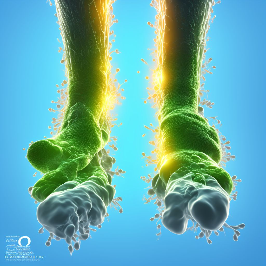 Other streptococcal arthritis, right ankle and foot digital illustration