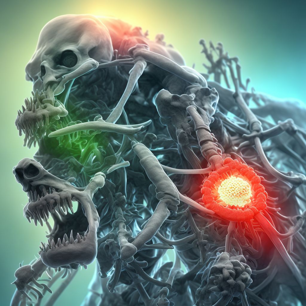 Other streptococcal arthritis, vertebrae digital illustration