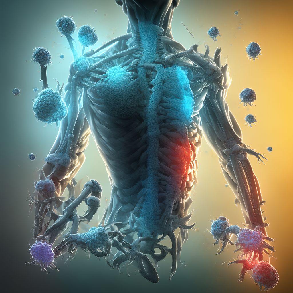 Arthritis due to other bacteria, left shoulder digital illustration