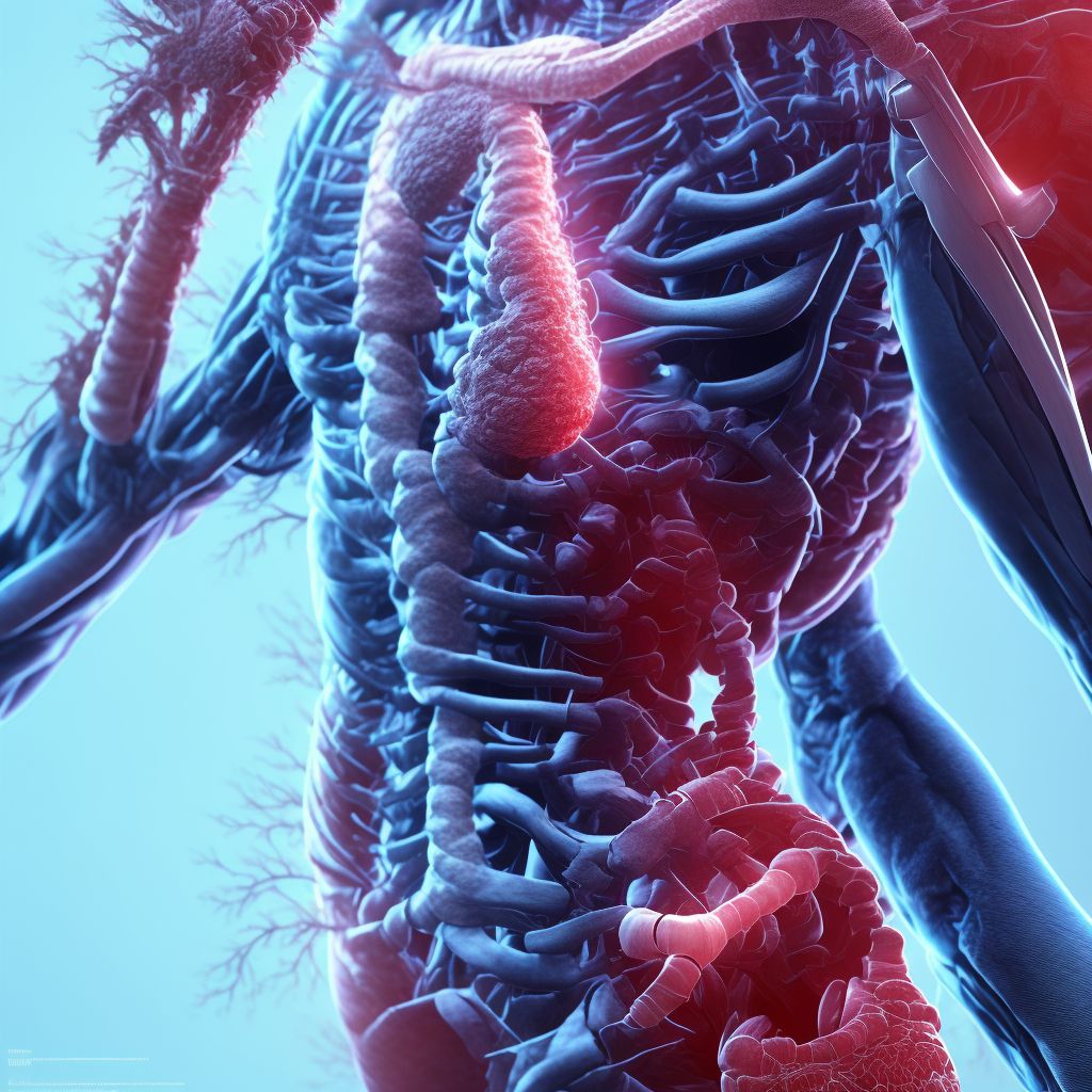 Arthropathy following intestinal bypass, left shoulder digital illustration