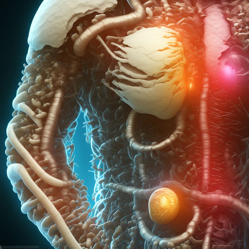 Arthropathy following intestinal bypass, left hand digital illustration