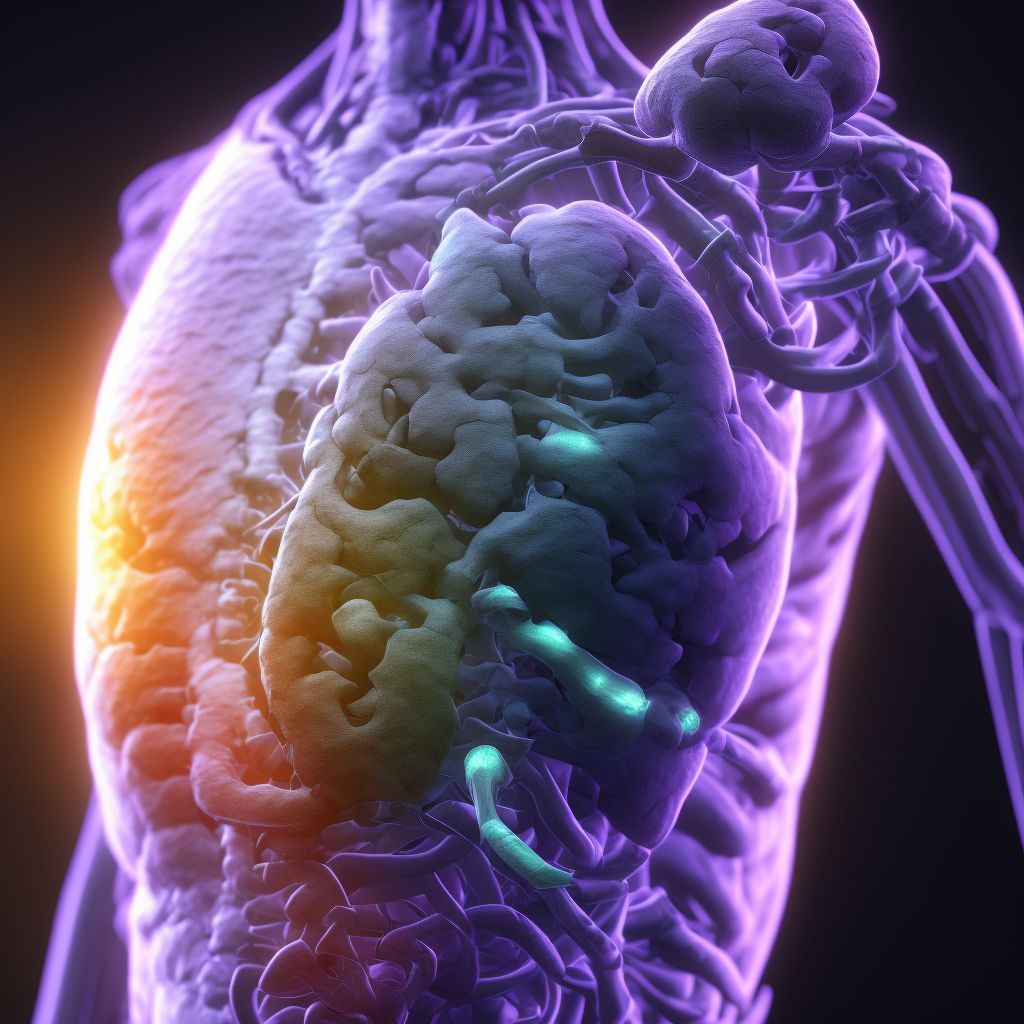 Arthropathy following intestinal bypass, unspecified hand digital illustration