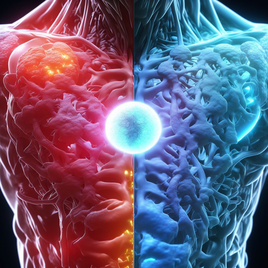 Postimmunization arthropathy, left shoulder digital illustration