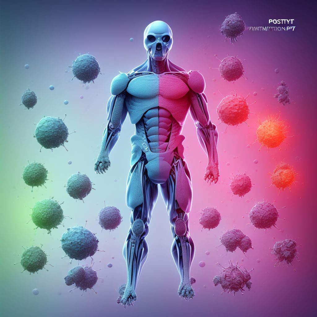 Postimmunization arthropathy, right hip digital illustration