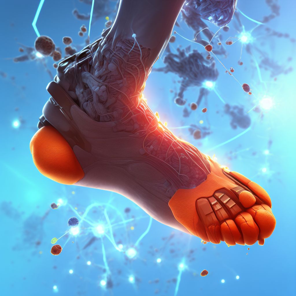 Postimmunization arthropathy, left ankle and foot digital illustration