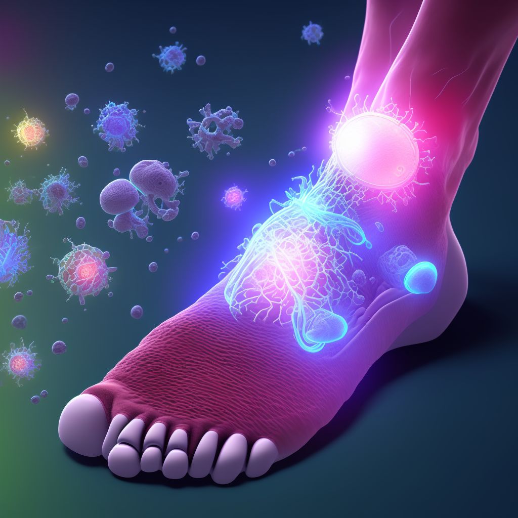 Reiter's disease, left ankle and foot digital illustration