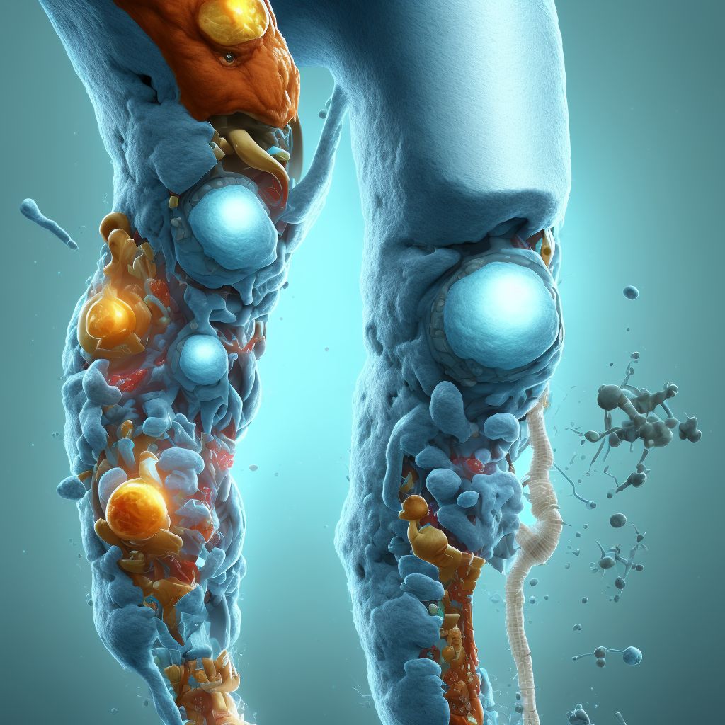 Felty's syndrome, right knee digital illustration