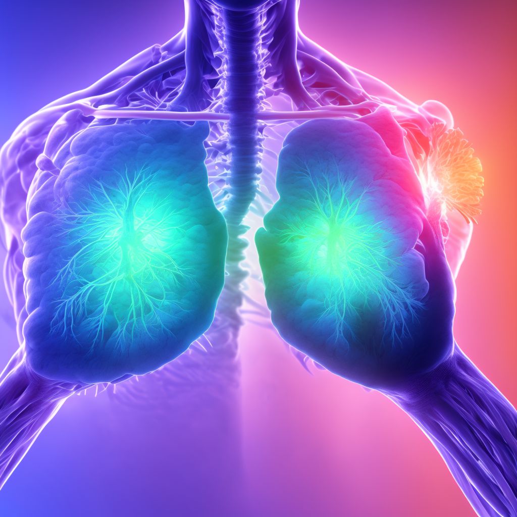 Rheumatoid lung disease with rheumatoid arthritis of left hand digital illustration