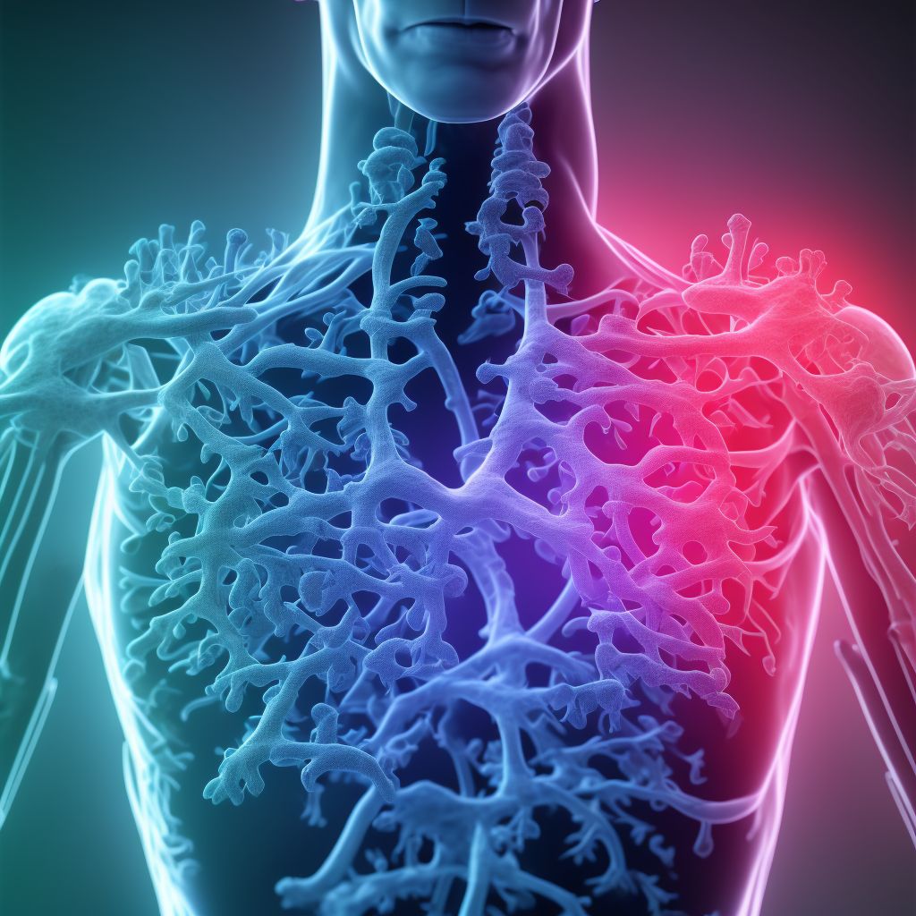 Rheumatoid lung disease with rheumatoid arthritis of left hip digital illustration