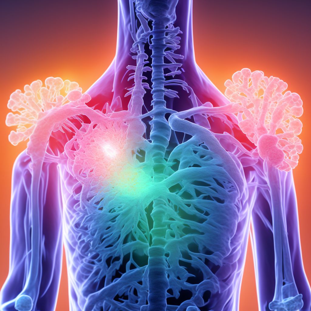 Rheumatoid lung disease with rheumatoid arthritis of unspecified hip digital illustration