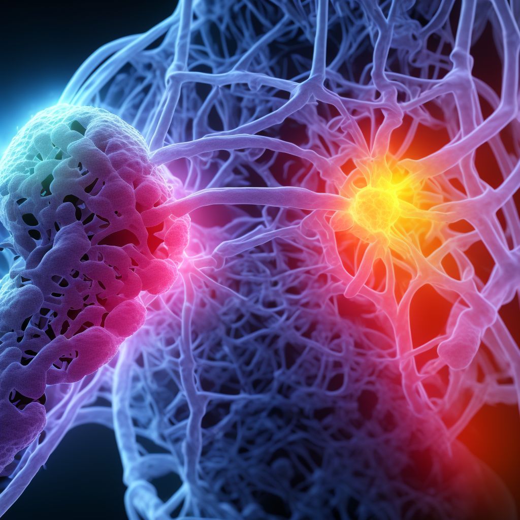 Rheumatoid lung disease with rheumatoid arthritis of unspecified knee digital illustration