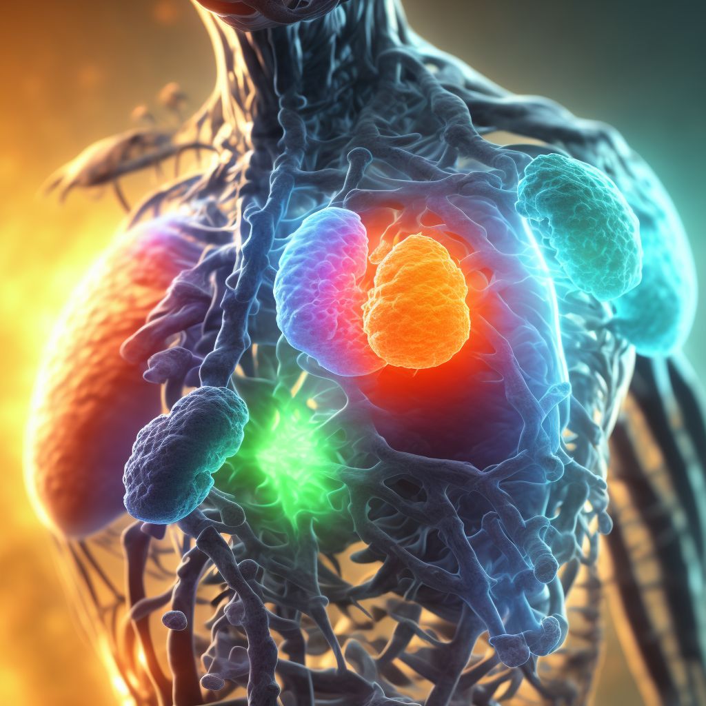 Rheumatoid lung disease with rheumatoid arthritis of multiple sites digital illustration