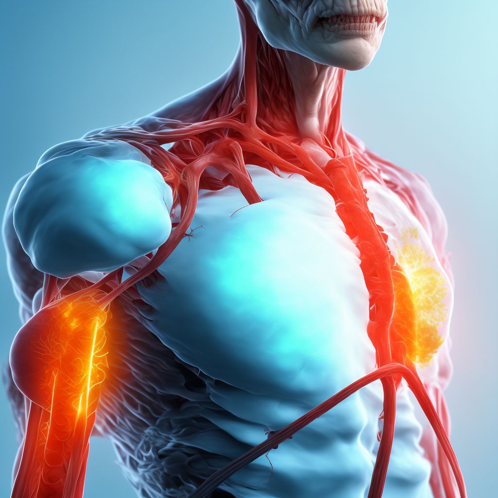 Rheumatoid vasculitis with rheumatoid arthritis of unspecified shoulder digital illustration