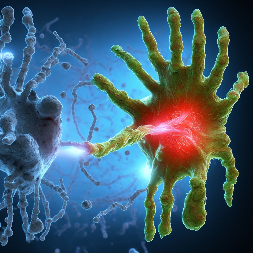 Rheumatoid vasculitis with rheumatoid arthritis of unspecified wrist digital illustration