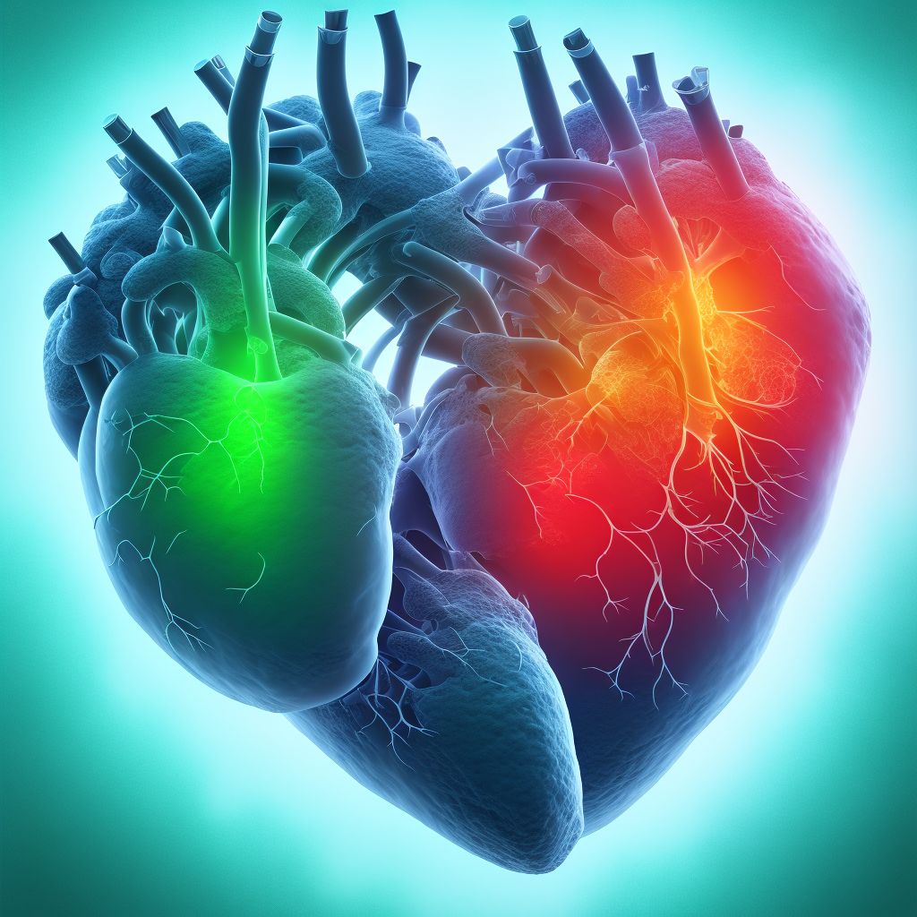 Rheumatoid heart disease with rheumatoid arthritis of unspecified wrist digital illustration