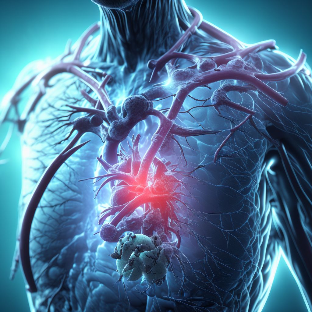 Rheumatoid heart disease with rheumatoid arthritis of left hand digital illustration