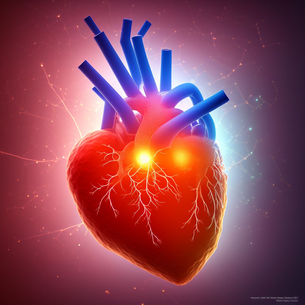 Rheumatoid heart disease with rheumatoid arthritis of unspecified hip digital illustration