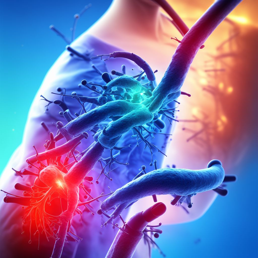 Rheumatoid heart disease with rheumatoid arthritis of right knee digital illustration