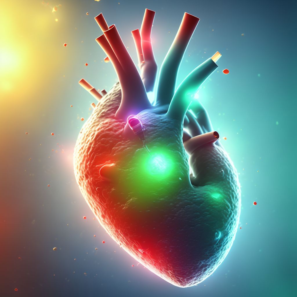 Rheumatoid heart disease with rheumatoid arthritis of left knee digital illustration