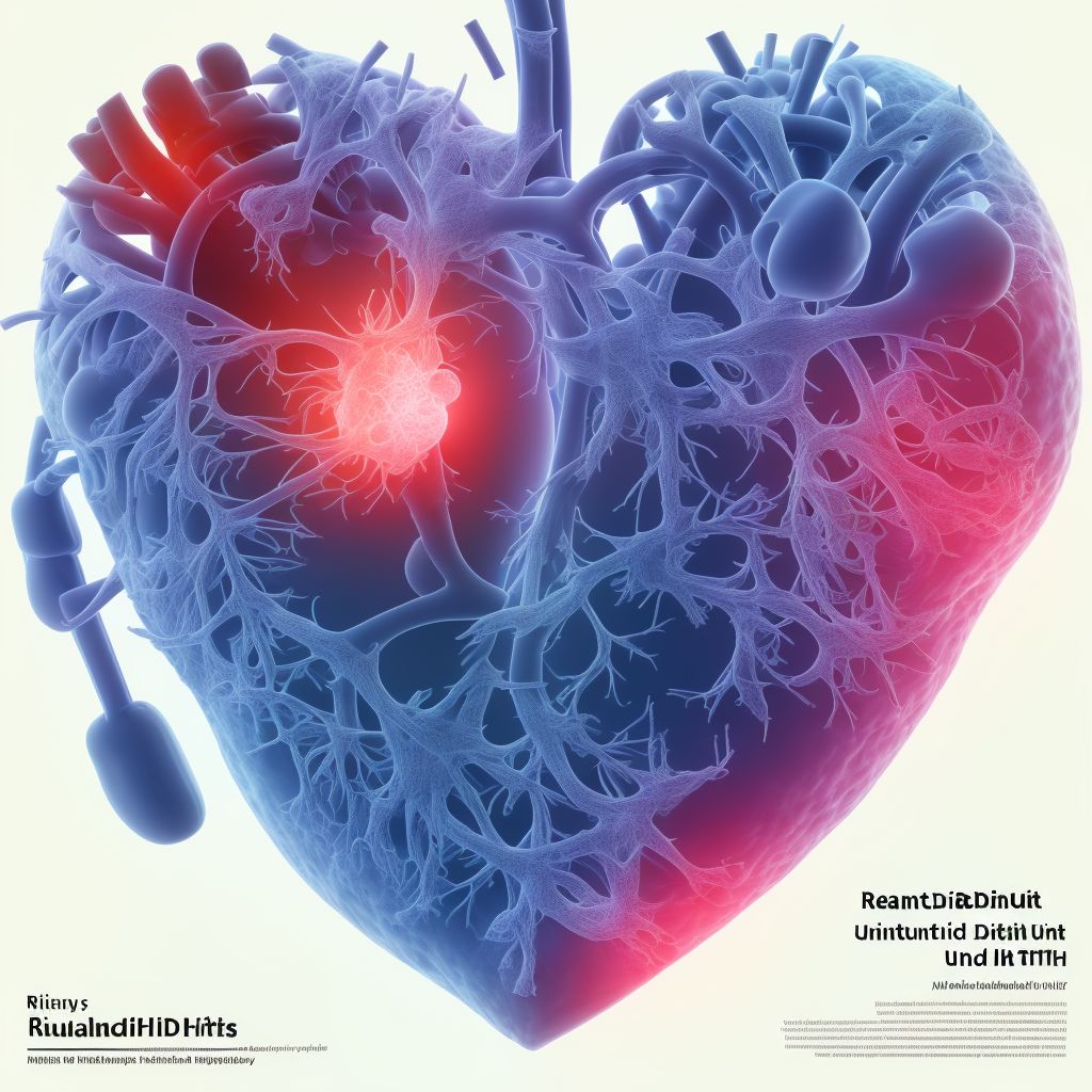 Rheumatoid heart disease with rheumatoid arthritis of unspecified ankle and foot digital illustration