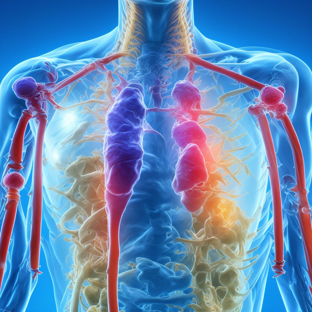 Rheumatoid arthritis of right shoulder with involvement of other organs and systems digital illustration