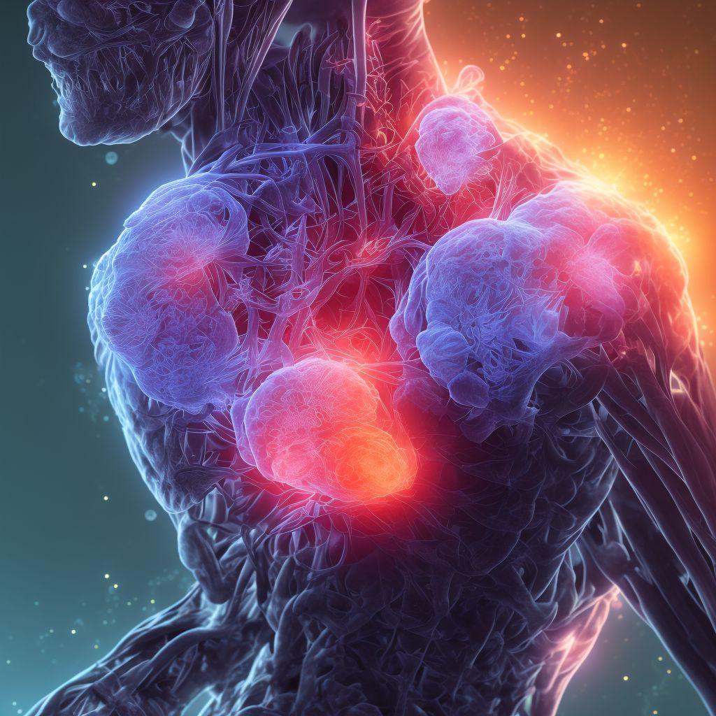 Rheumatoid arthritis of unspecified shoulder with involvement of other organs and systems digital illustration