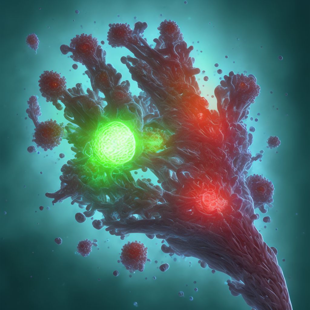 Rheumatoid arthritis of unspecified hand with involvement of other organs and systems digital illustration