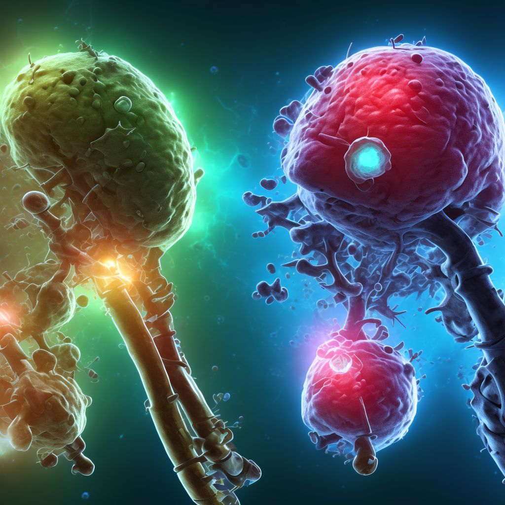 Rheumatoid arthritis of right knee with involvement of other organs and systems digital illustration