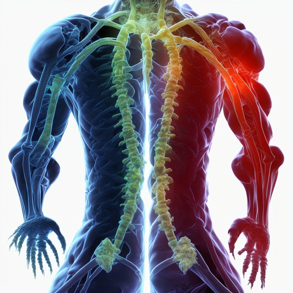 Rheumatoid arthritis with rheumatoid factor of left shoulder without organ or systems involvement digital illustration