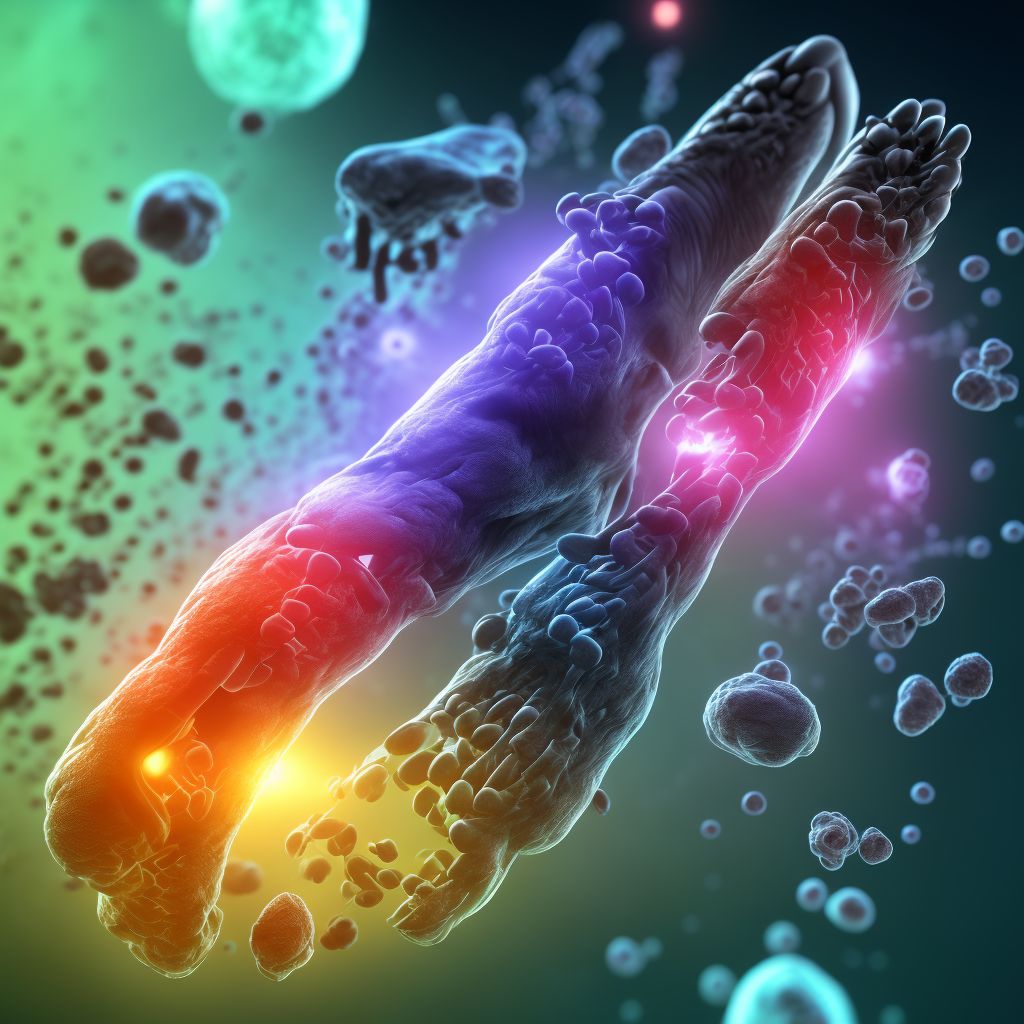 Rheumatoid arthritis with rheumatoid factor of unspecified ankle and foot without organ or systems involvement digital illustration