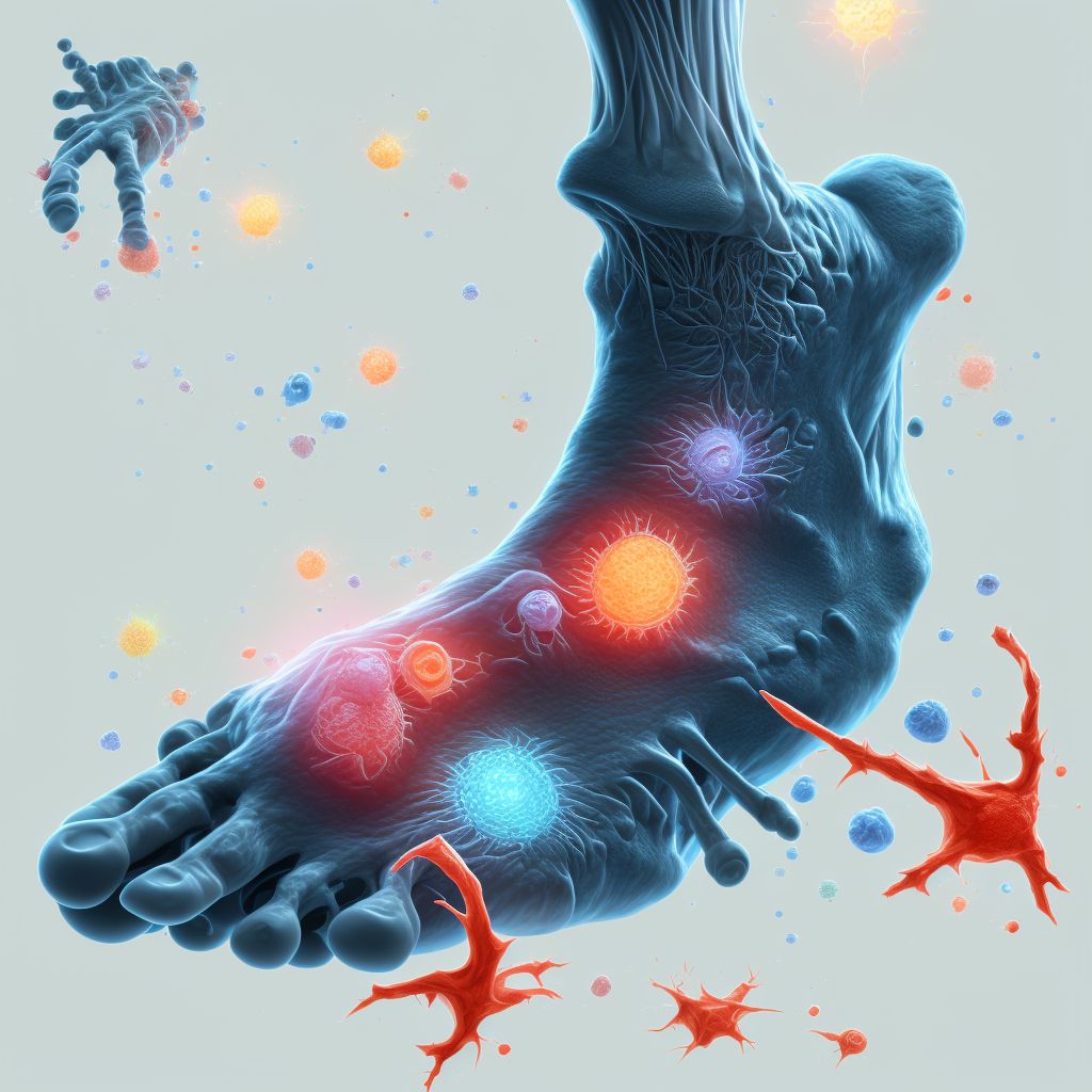 Other rheumatoid arthritis with rheumatoid factor of left ankle and foot digital illustration