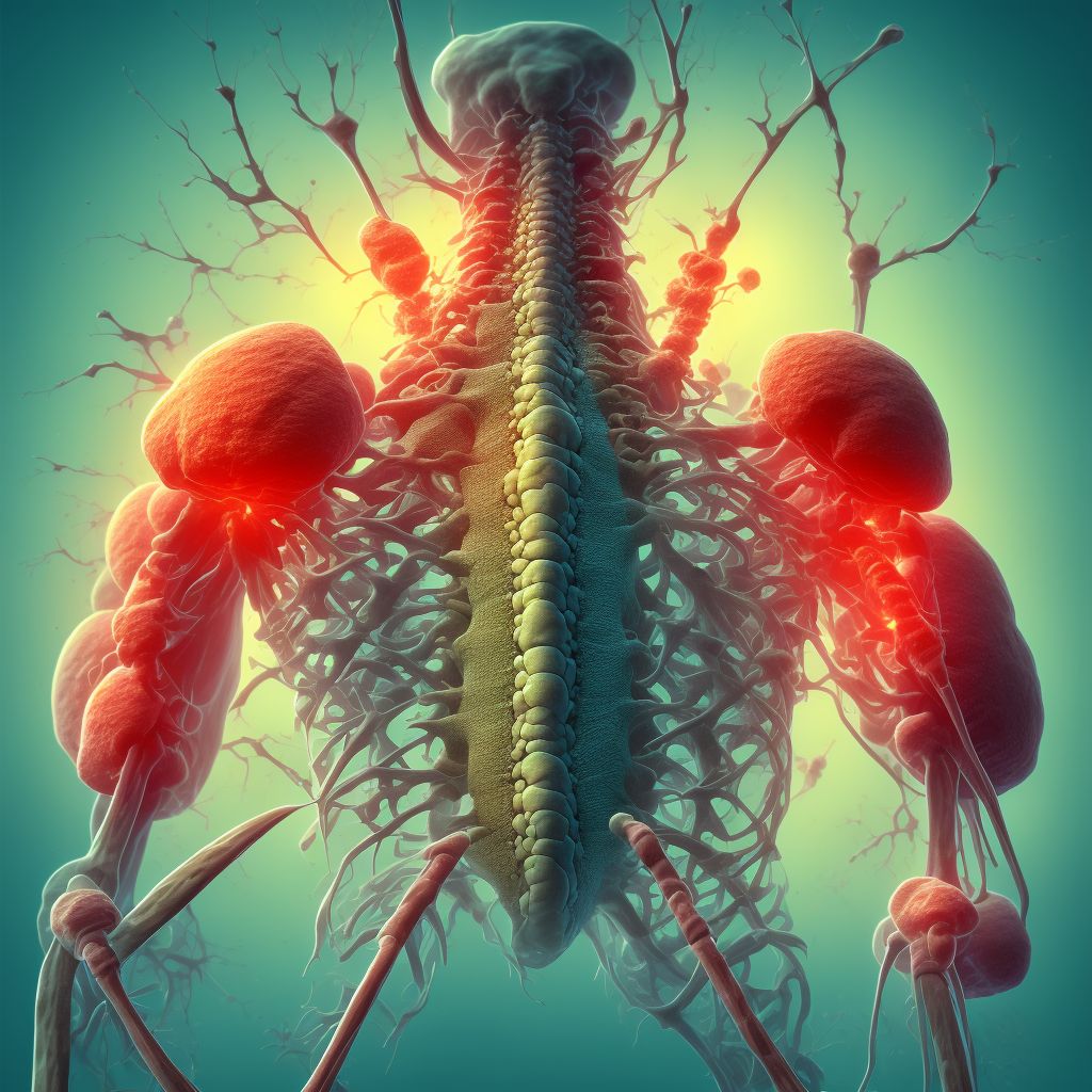 Rheumatoid nodule, vertebrae digital illustration