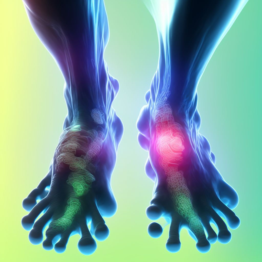 Other specified rheumatoid arthritis, left ankle and foot digital illustration