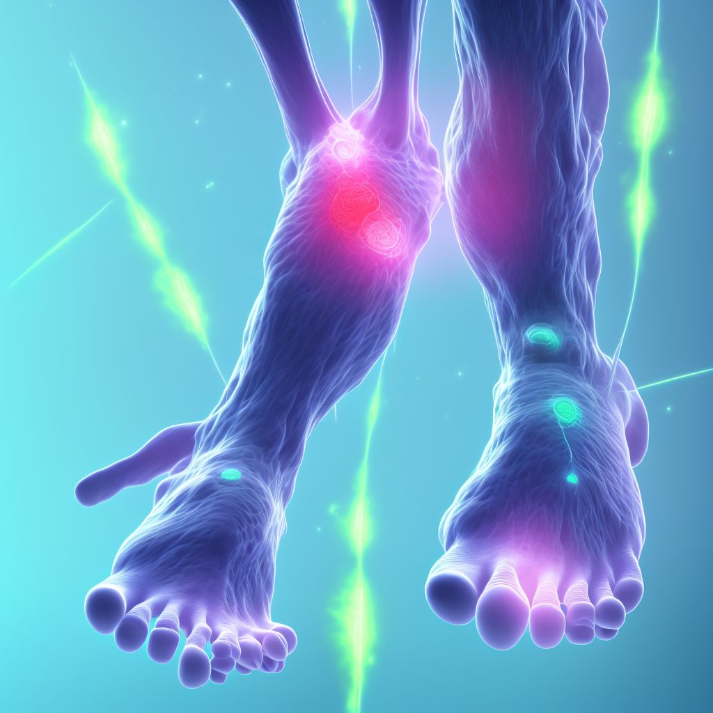 Unspecified juvenile rheumatoid arthritis, unspecified ankle and foot digital illustration