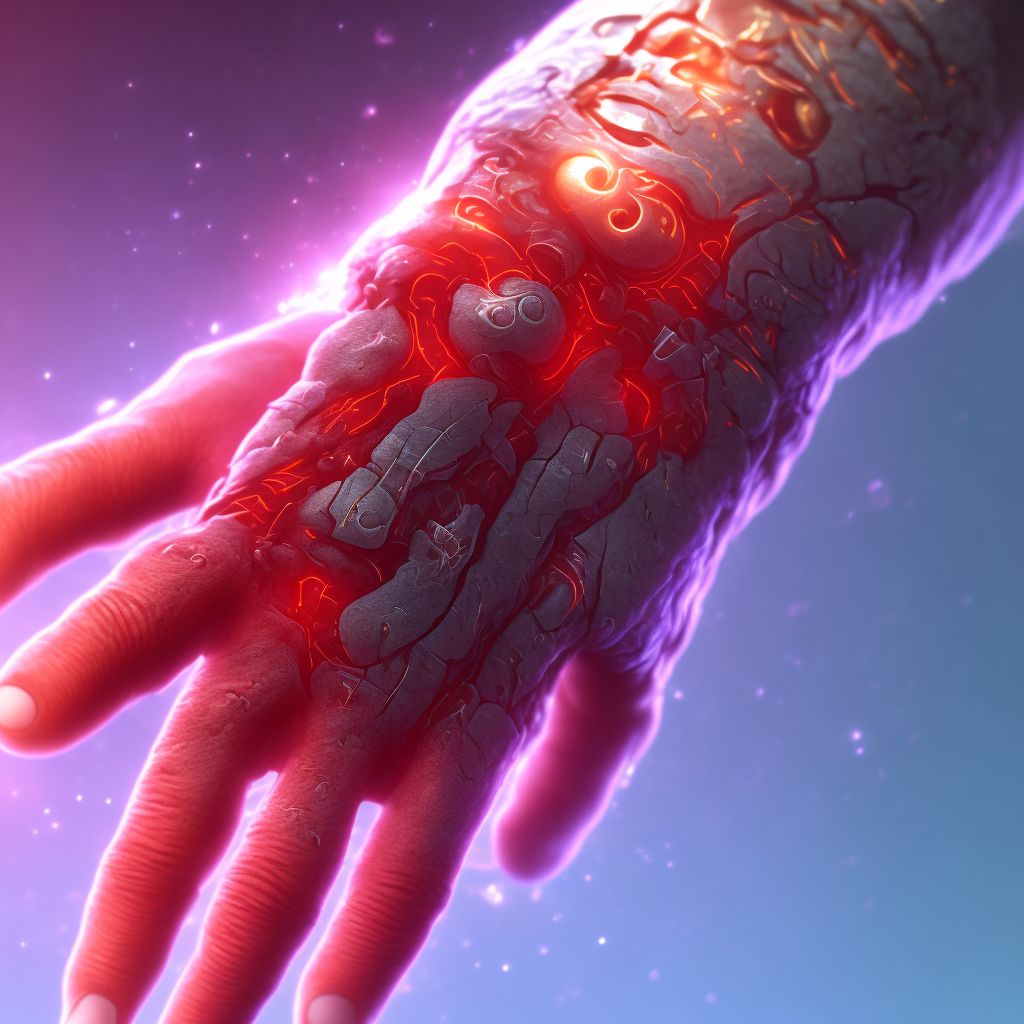 Pauciarticular juvenile rheumatoid arthritis, left wrist digital illustration