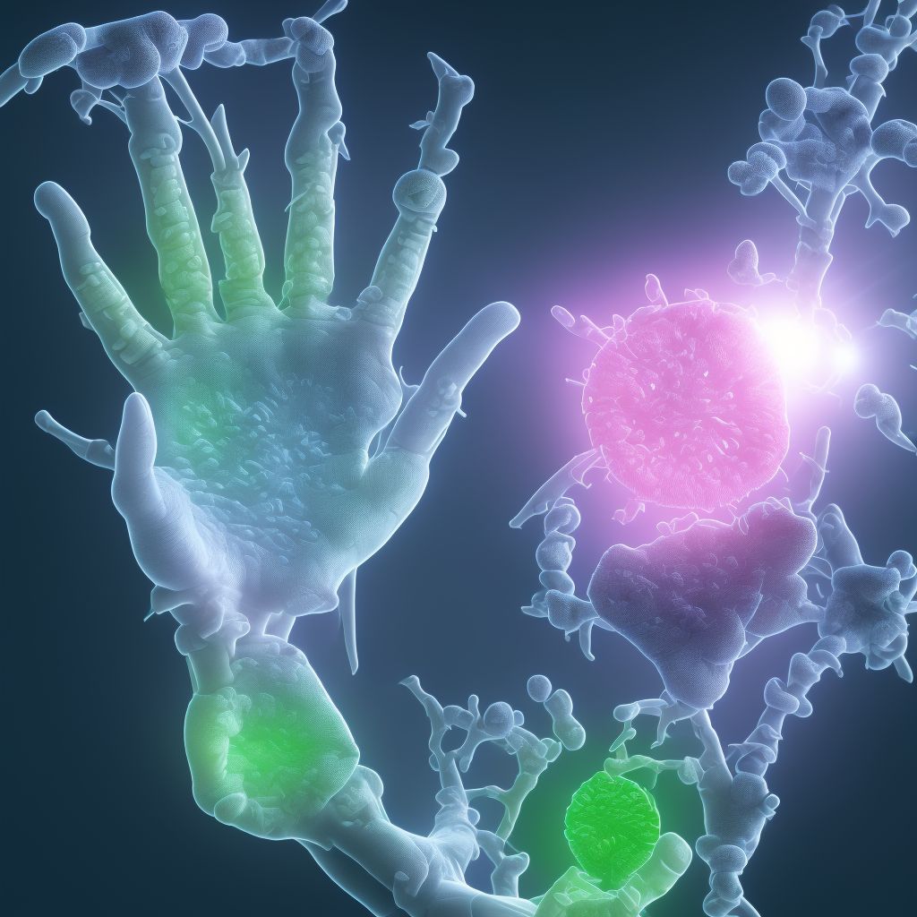 Juvenile arthritis, unspecified, unspecified hand digital illustration