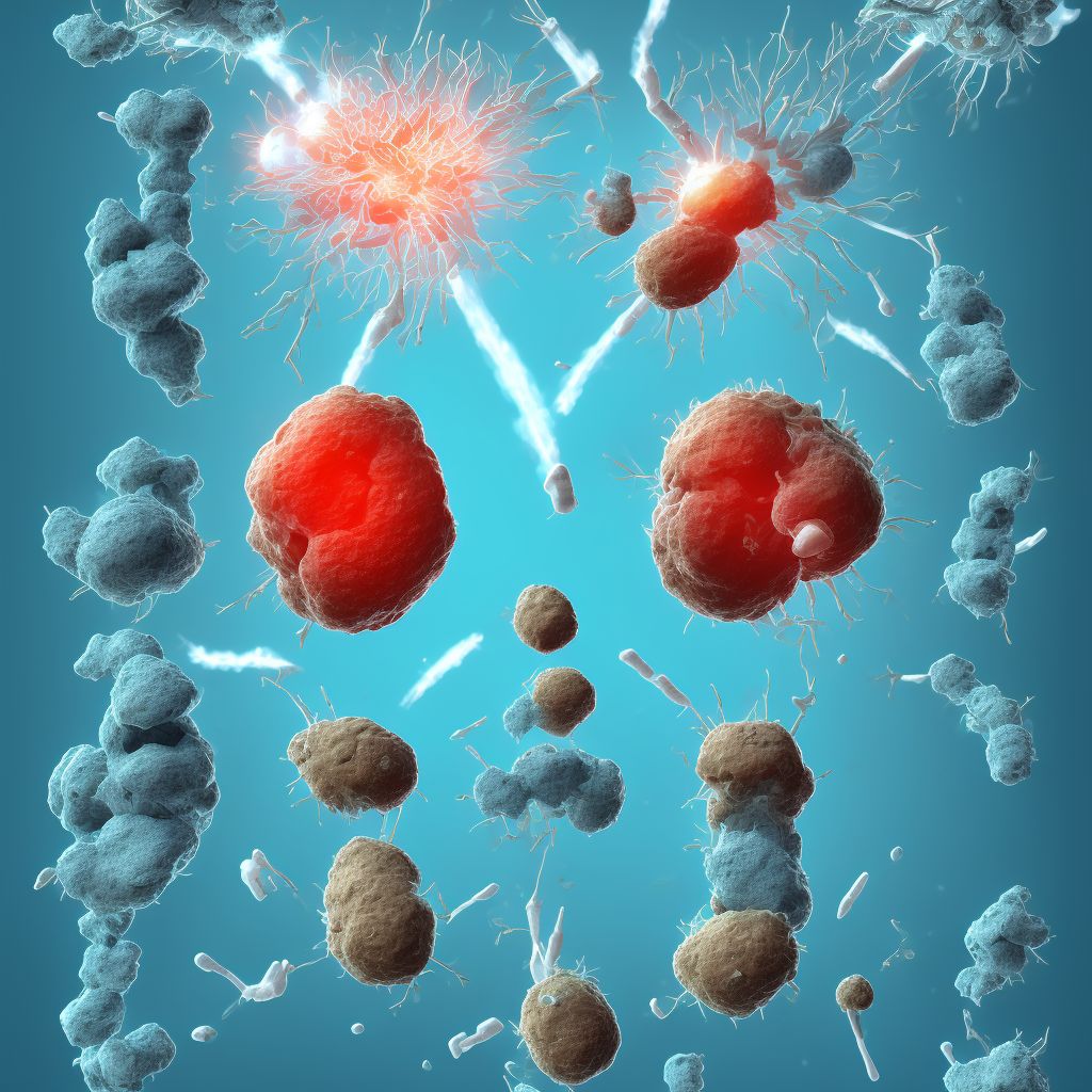 Lead-induced gout, right knee digital illustration