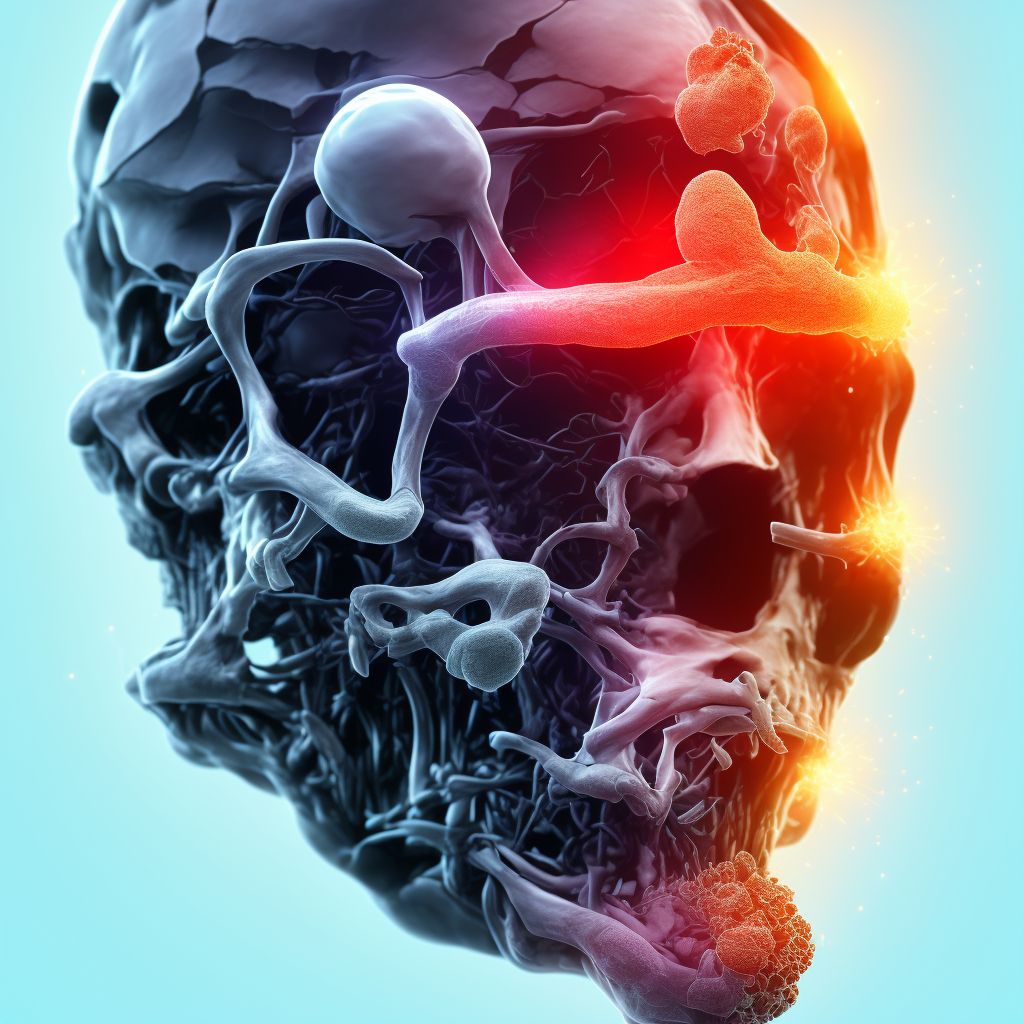 Lead-induced gout, left knee digital illustration